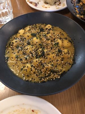 Gnocchi with squash sauce and sesame   at Conceria in Montreal