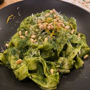 Pappardelle con Pesto d’Aneto at Conceria in Montreal