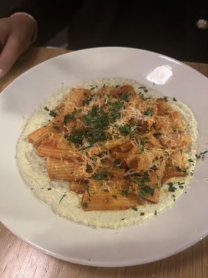 Rigatoni Pomadoro with ricotta   at Conceria in Montreal