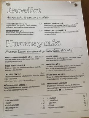 Menu  at La Malcriada in Barcelona