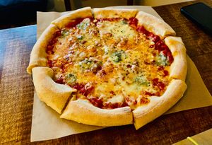 Vegetarian pizza at Pronto Pizza in Vilnius