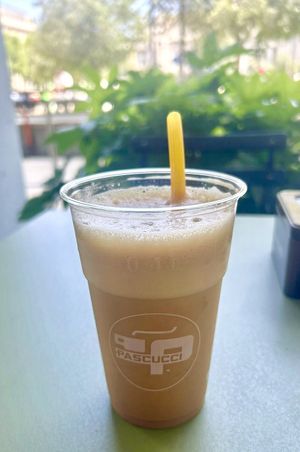 Soya iced frappe   at Caffè Pascucci in Milan