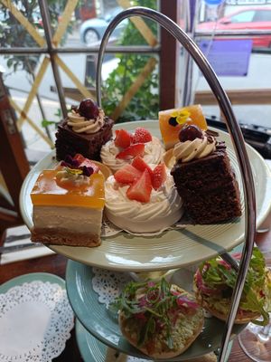 Afternoon tea - cake selection at The Fourteas. in Stratford-upon-avon