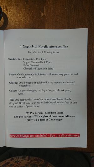 Vegan afternoon tea - came with unsweetened vegan cream at The Fourteas. in Stratford-upon-avon