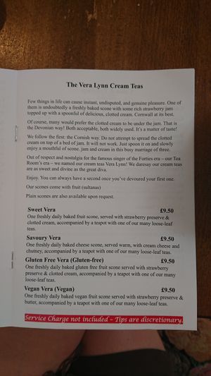 Vegan cream tea - asked for and got vegan cream at The Fourteas. in Stratford-upon-avon