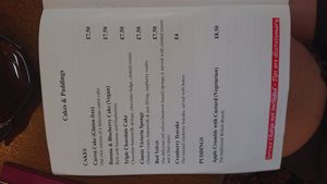 Vegan cake. They were going to check whether teacake is vegan if served with Flora. at The Fourteas. in Stratford-upon-avon