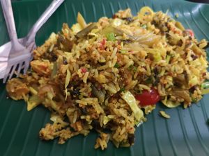 Fried rice with fermented cabbage at Pa Yod Shan Vegetarian Cafe in Chiang Mai