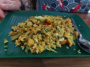 Shan pickled cabbage fried rice at Pa Yod Shan Vegetarian Cafe in Chiang Mai