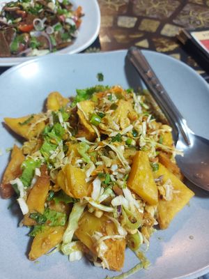 Shan tofu salad at Pa Yod Shan Vegetarian Cafe in Chiang Mai