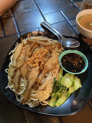 Noodles with duck   at Pa Yod Shan Vegetarian Cafe in Chiang Mai