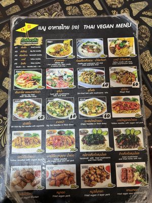 Vegan Menu  at Pa Yod Shan Vegetarian Cafe in Chiang Mai