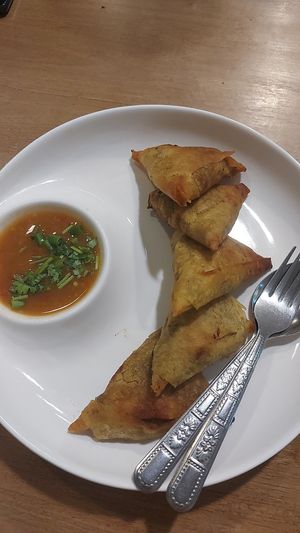 Samosas at Pa Yod Shan Vegetarian Cafe in Chiang Mai