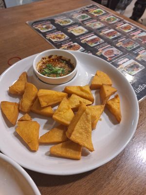 Chickpea tofu at Pa Yod Shan Vegetarian Cafe in Chiang Mai
