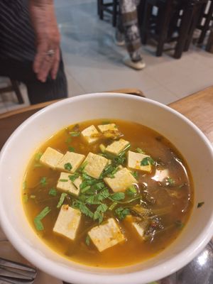 Fermented cabbage soup at Pa Yod Shan Vegetarian Cafe in Chiang Mai