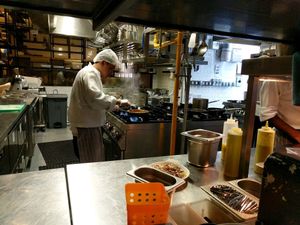 chefs on action  at Baker and Spice in Dubai