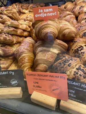 New vegan raspberry croissant  at Mlinar  in Zadar