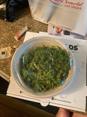 $18 Caesar Salad. Under-dressed and small.  at Crossroads Kitchen in Las Vegas