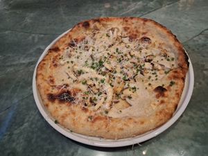Pizza Truffle mushroom bianca at Crossroads Kitchen in Las Vegas