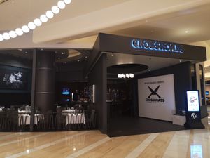 Outside (Inside hotel Conrad) at Crossroads Kitchen in Las Vegas