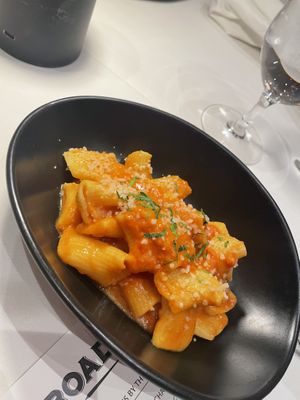 Pasta from buffet pasta station  at Crossroads Kitchen in Las Vegas