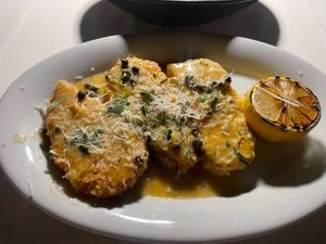 Chicken medallions- yummy!  at Crossroads Kitchen in Las Vegas