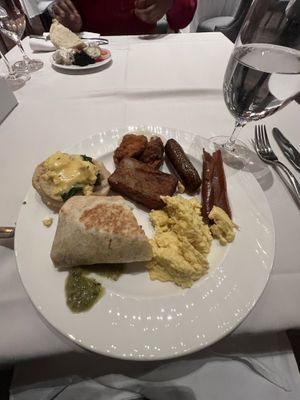 Sunday brunch plate   at Crossroads Kitchen in Las Vegas