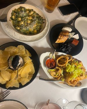 Calamari, caviar  #Veganuary at Crossroads Kitchen in Las Vegas