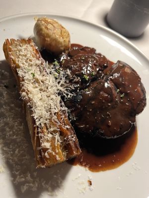 Grilled Lion’s Mane with Truffle Potatoes  at Crossroads Kitchen in Las Vegas
