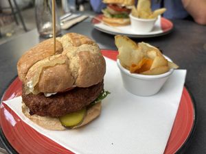 Oat burger  at El Higo in Granada