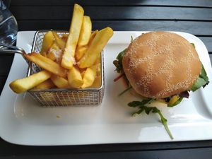 Vegan cheese and beacon at  Verte in Stockholm