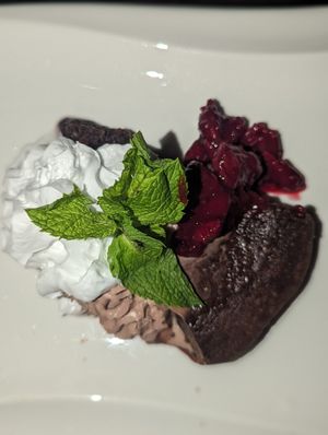 Chocolate cake at  Verte in Stockholm