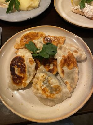 Sauerkraut and mushroom dumplings  at  Verte in Stockholm