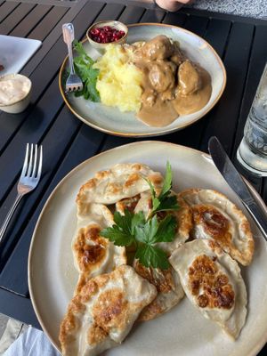 Had a wonderful meal. Really enjoyed the Vego Balls - the lingonberries gave it a great Swedish touch. Nice sized portions, we were full after the balls and the dumplings.  at  Verte in Stockholm