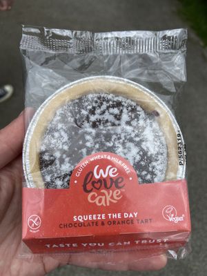 Vegan chocolate and orange tart  at Antlers Cafe in Kingussie