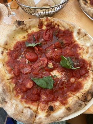 Vegan marinara pizza   at Fauno Bar in Sorrento