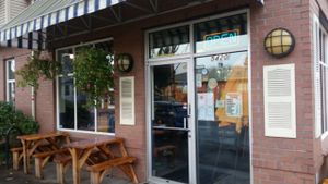 outside at A N D Cafe in Portland