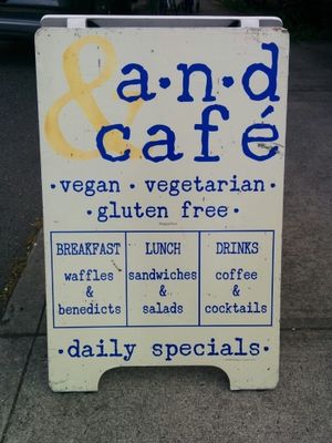 Easy to spot from the street. at A N D Cafe in Portland