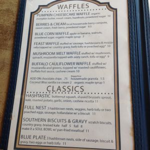 menu menu  at A N D Cafe in Portland