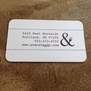 address  at A N D Cafe in Portland