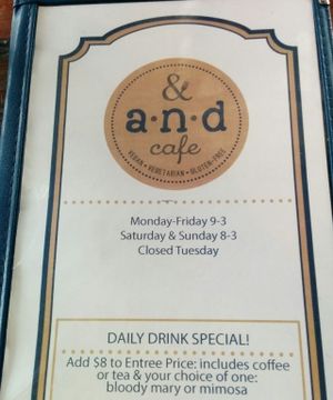 Menu cover at A N D Cafe in Portland