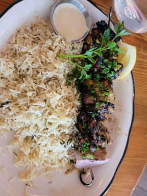 Mushrooms kabobs at Ema in Chicago