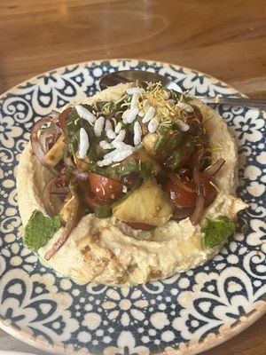 Bhel hummus  at Ema in Chicago