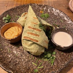 Delicious breakfast burrito   at Honest Greens in Porto