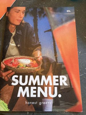 Menu  at Honest Greens in Porto