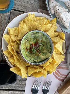 Guacamole and chips  at DRY Restaurant & Cocktail Bar in Villefranche-sur-mer