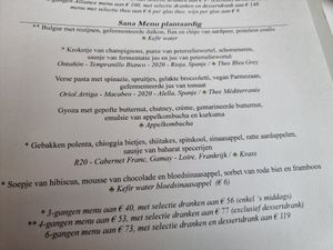Vegan menu Feb 2023 at Restaurant Patrick Devos in Bruges