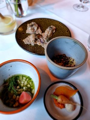 Small appetizers at Restaurant Patrick Devos in Bruges