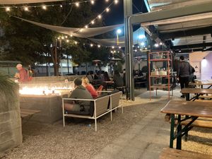 Seating outside  at Pitfire Pizza in North Hollywood