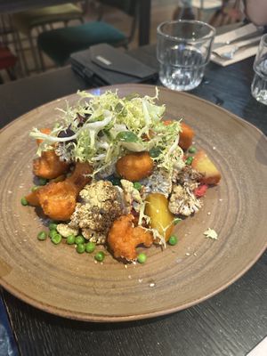 Cauliflower vegan dish  at BUNK Hotel Restaurant in Utrecht