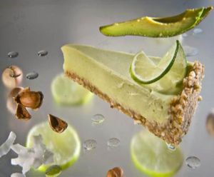 Raw avocado with limes cake at Slascice Mihalek in Ljubljana